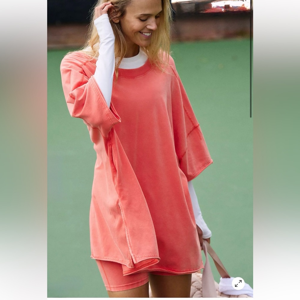 Free People Hot Shot Reversible Set in Hot Coral